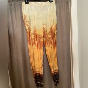 Zara satin tropical pants. Size small